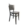 Super-Seat | The Dotty Deco wooden bistro chair | Zwarte vintage bistrostoel van hout, donker, distressed finish, driehoekige uitsparing in rugleuning. | Horecameubilair