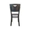 Super-Seat | The Dotty Deco wooden bistro chairs vintage black | Vintage wooden chair with black distressed finish, triangle cutout, straight legs |. | Hospitality Furniture