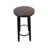 Super-Seat | The Pub industrial vintage pub bar stools | Dark brown wooden seat, three black metal legs, metal footrest. | Hospitality Furniture