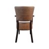 Super-Seat |Brown retro chair with armrests, wooden legs, brown fabric upholstery, stylish look. | Hospitality Furniture