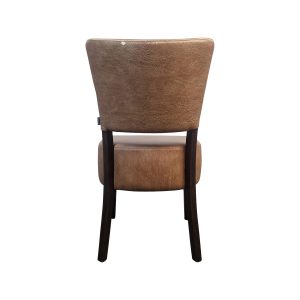 Super-Seat | The Lisa retro hospitality chairs brown | Brown upholstered chair with dark wood legs, curved back, retro look. | Hospitality Furniture
