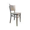 Super-Seat | Vintage wooden bistro chair, gray weathered, slightly curved back, flat seat. | Hospitality Furniture