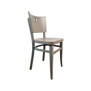 Super-Seat | Vintage wooden bistro chair, gray weathered, slightly curved back, flat seat. | Hospitality Furniture