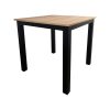 Super-Seat | The Empire hospitality table | Vierkante 80x80cm tafel met eiken-look melamine blad en vier zwarte metalen poten. | Horecameubilair
