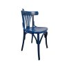 Super-Seat | The Indigo Thonet vintage wooden fan-back chair | Blauwe houten stoel met gebogen rugleuning, verticale spijlen en vier stevige poten. | Horecameubilair