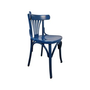 Super-Seat | The Indigo Thonet vintage wooden fan chair blue | Blue wooden chair with curved back, vertical slats and rounded legs. | Hospitality Furniture