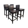 Super-Seat | The Lisa island bar stools vintage black (set of 4) | Black faux leather seat, black wooden legs with footrest, square design |. | Hospitality Furniture
