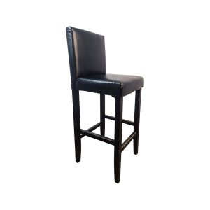 Super-Seat | The Lisa hospitality bar stools vintage black Black bar stool with velvet seat, wooden legs, straight blanket - luxurious and modern design. | Hospitality Furniture