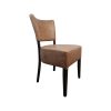 Super-Seat | The Lisa retro hospitality chairs brown | Brown leather chair with curved rug, four dark wooden legs, retro look. | Hospitality Furniture