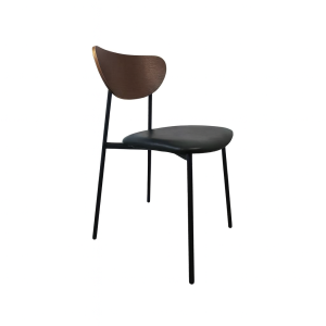 Super-Seat | The Must Scandinavian Design Chair | Black seat, curved wooden rug, slim black metal legs, modern design. | Hospitality Furniture
