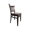 Super-Seat | The Richmond vintage wooden café chair | Donkerbruine houten stoel met latten rugleuning, rechte poten en gebogen zitting. | Horecameubilair