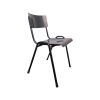 Super-Seat | A black metal chair with missing armrest | Zwarte metalen stoel met gebogen zitting, zonder rechter armleuning, volledig van metaal. | Horecameubilair