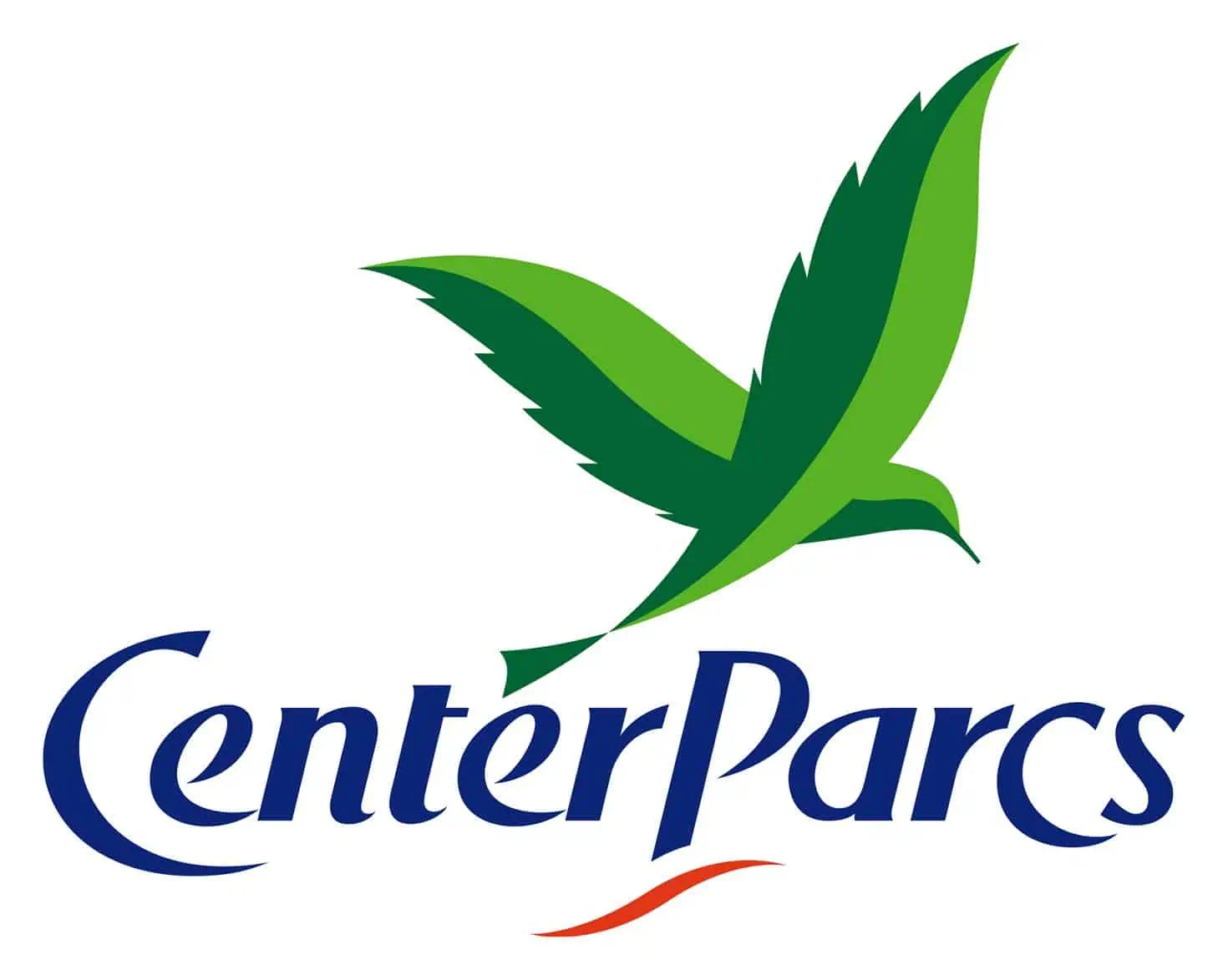 Super-Seat | Center Parcs logo | Groene vogel in vlucht, tekst in blauw met rode lijn eronder. Materialen: digitaal ontwerp. | Horecameubilair
