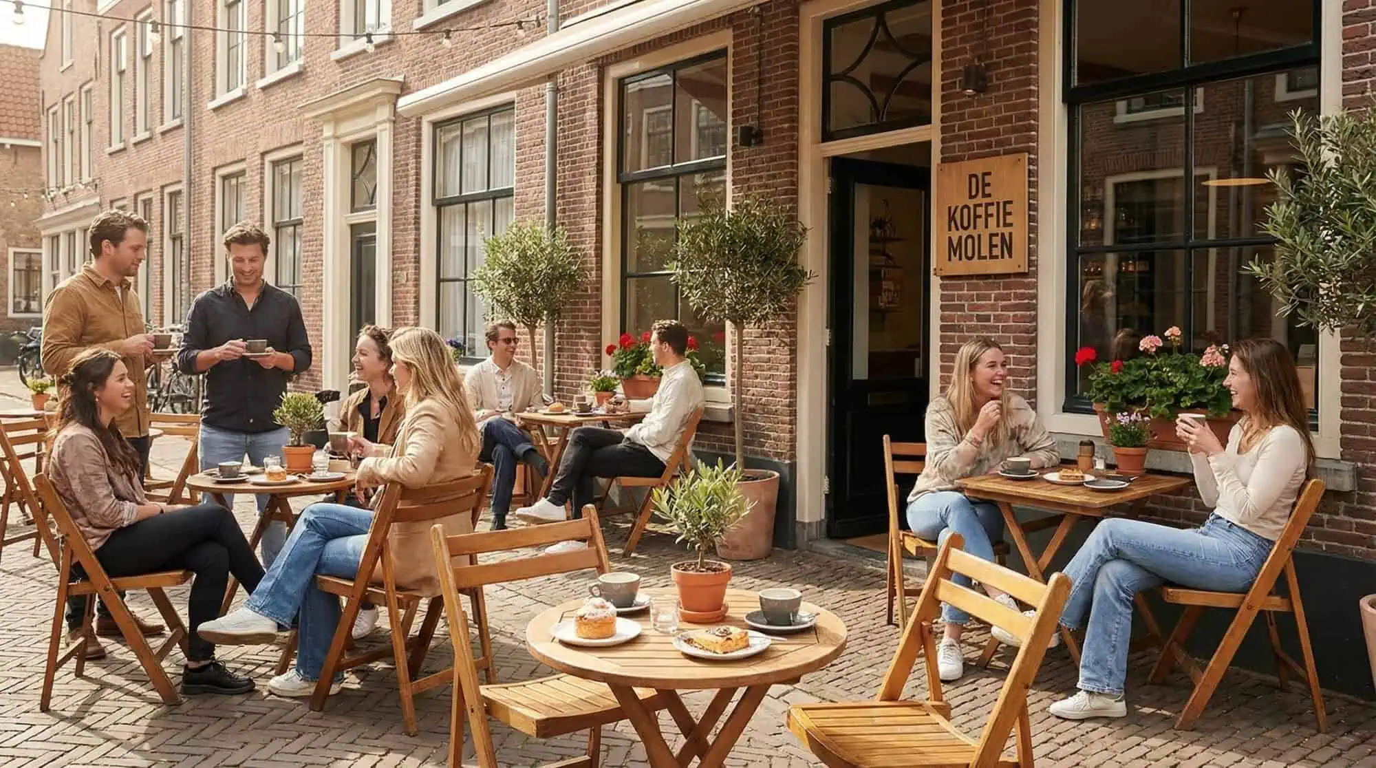 Classico vintage wooden ( outdoor ) folding chairs brown