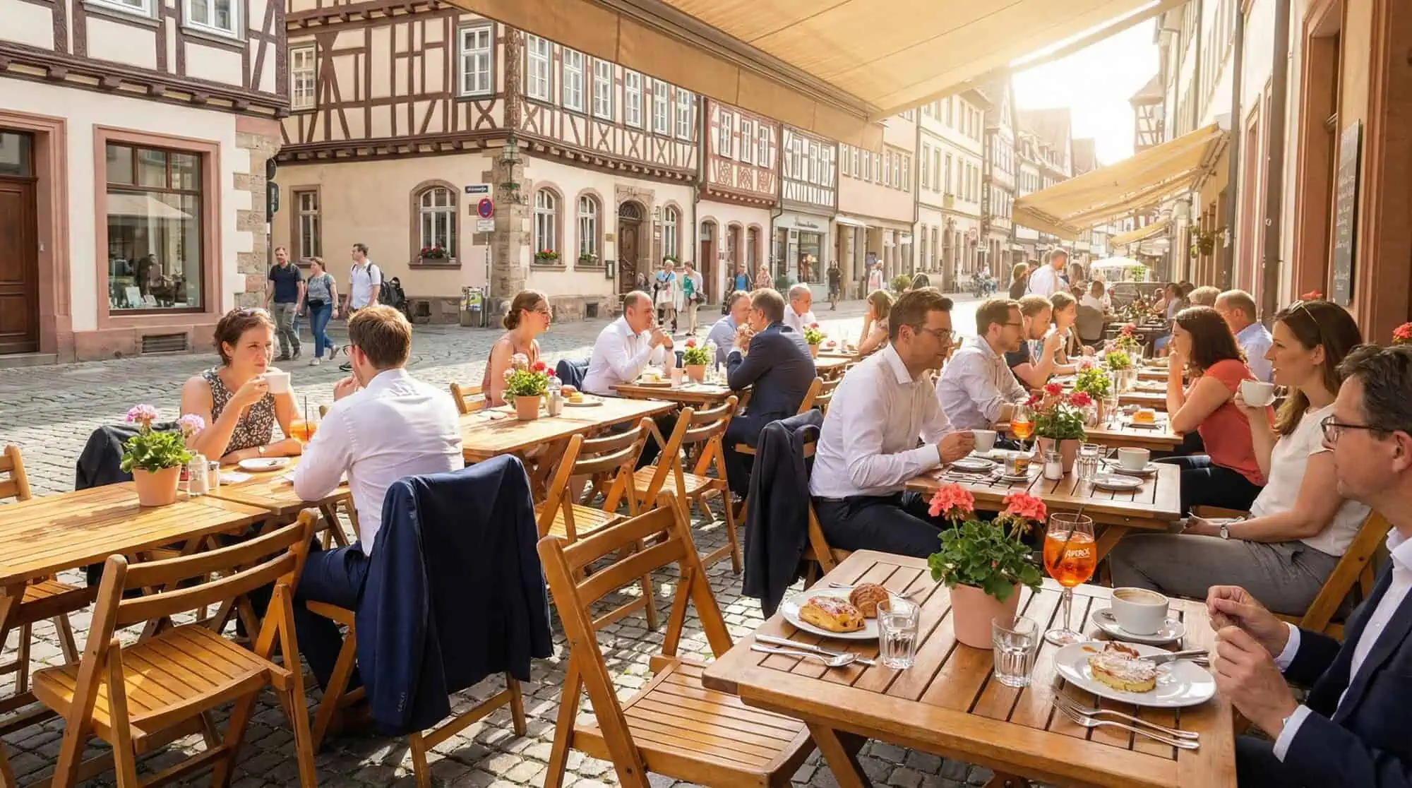 Classico vintage wooden ( outdoor ) folding chairs brown