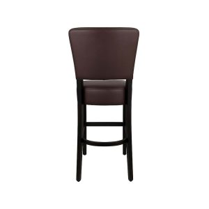 Super-Seat | The Lisa Rome horeca barkrukken donkerbruin | Donkerbruin stof, gebogen rugleuning, zwarte houten poten, luxe barkruk voor horeca. | Horecameubilair