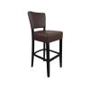 Super-Seat | The Lisa Rome horeca barkrukken donkerbruin | Donkerbruine leren zitting en rug, vier houten poten, metalen voetensteun. | Horecameubilair