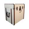 Super-Seat | Vintage trunk table, cream color, dark wood, metal studs/handles/locks. | Hospitality Furniture