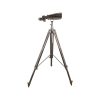 Super-Seat | Chrome-colored binoculars on wooden stand with metal details, silver and brown. |. | Hospitality Furniture