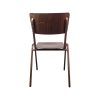 Super-Seat | The Rocco Retro Wooden School Chair | Donkerbruine houten zitting en rug, zichtbare schroeven, metalen poten in zwart. | Horecameubilair