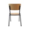Super-Seat | The Campus Vintage Wooden School Chairs Stackable | Licht hout, zwart metalen frame, retro schoolstoel, vier zwarte poten |. | Horecameubilair