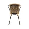 Super-Seat | The Tivoli patio chairs stackable | Chrome frame, curved metal armrest, woven rattan rug and seat in light brown. | Hospitality Furniture