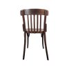 Super-Seat | Wooden chair with curved backrest, vertical bars and angled legs in natural wood color. | Hospitality Furniture