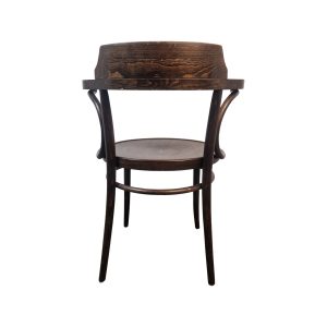 Super-Seat | The Sofia vintage wooden Thon cafe chair with armrest | Dark wooden chair with round seat, curved rug and armrests. | Hospitality Furniture