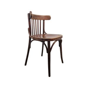 Super-Seat | The Bexley vintage wooden Thon chairs bars | Dark brown wooden chair with curved back, vertical bars and round seat. | Hospitality Furniture