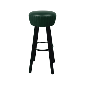 Super-Seat | The Industrial pub bar stools dark green | Dark green round seat, black metal frame and footrest in industrial style. | Hospitality Furniture