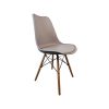 Super-Seat | The Eames Retro Design Shell Chairs Grey | Lichtgrijze kunststof zitting, houten poten, zwarte metalen steunen, retro design. | Horecameubilair