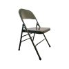 Super-Seat | The FieldFold Vintage-Klappstuhl aus Metall | Armeegrüner Metallklappstuhl mit gebogener Rückenlehne, flachem Sitz, vier Beine. | Horecameubilair