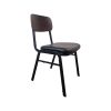 Super-Seat | Jody hospitality design chairs black / brown stackable | Black metal chair, dark wood back, upholstered seat, four straight legs. | Hospitality Furniture