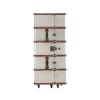 Super-Seat | The Authentic Models 'Pop up' bar in case white | White wooden case with metal hinges, leather handles and brown straps; vintage look. | Hospitality Furniture