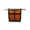 Super-Seat | Wooden bar furniture with black accents, folding tops and checkerboard, rectangular model. | Hospitality Furniture