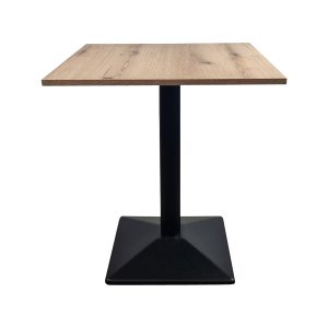 Super-Seat | The Mason Melamine oak table tops 67x67cm | Light brown oak top, black metal leg, square, modern design. | Hospitality Furniture