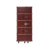 Super-Seat | The Authentic Models 'Pop up' bar in case wine red | Wine red vintage bar-case, black handle, metal locks, brown corners, on wheels. | Hospitality Furniture