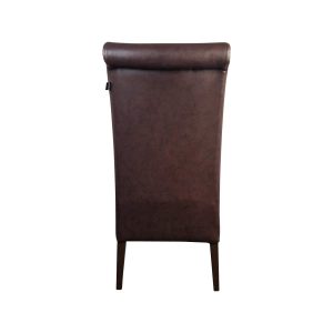 Super-Seat | The Lisa hospitality chairs black Diego Black hospitality chair with high blanket, brown faux leather, straight dark wooden legs. | Hospitality Furniture