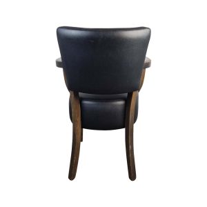Super-Seat | A Lisa hospitality chairs black | Black chair with black upholstery, wooden legs and armrests; ideal for hospitality. | Hospitality Furniture