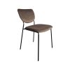 Super-Seat | The Lisa hospitality chairs black Diego Brown upholstered chair with curved rug, black metal legs; stylish and modern. | Hospitality Furniture