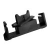 Super-Seat | Chairlink-Stuhlkupplung Stack 20 | Zwarte kunststof koppelstuk met rechthoekige basis, zijsloten en schuine centrale lip. | Horecameubilair