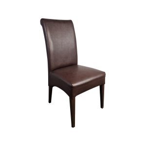 Super-Seat | Black armless chair with slightly curved rug, wooden legs; elegant hospitality design. | Hospitality Furniture