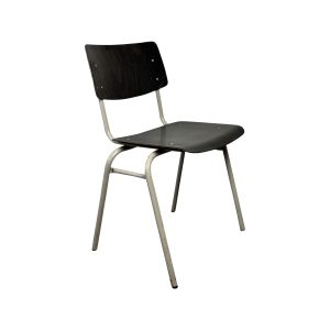 Super-Seat | The Educa vintage school chairs black Black wooden seat and rug, metal frame, classic school chair on white background. | Hospitality Furniture