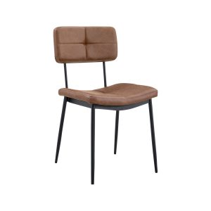 Super-Seat | Gerlon vintage leather designer chair cognac | Cognac leather chair with square stitching, metal legs, slightly curved rug. | Hospitality Furniture