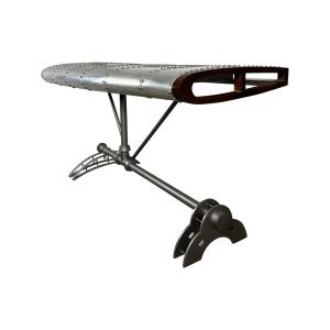 Super-Seat |The Navigator vintage side table metal 178x75cm |Vintage metal table with silver wing top, wooden edge and sturdy industrial base. | Hospitality Furniture