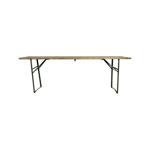 Super-Seat |Rectangular hospitality table with black-gold top and black frame, 70cm wide, side view. | Hospitality Furniture