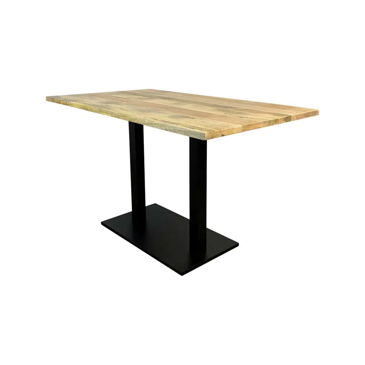 Super-Seat | Hospitality tables mango wood top with black base 120x70cm | Rectangular table, light mango wood, black metal base, flat base. | Hospitality Furniture