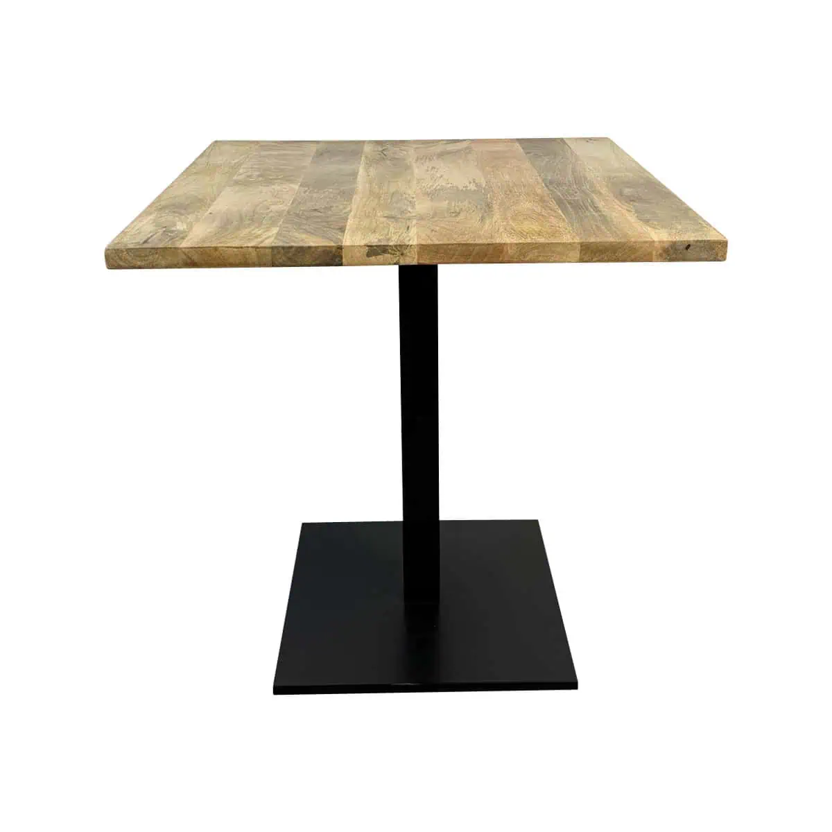 Super-Seat | Hospitality tables mango wood top with black base 120x70cm Square, mango wood top, natural. Black metal base, robust look. | Hospitality Furniture