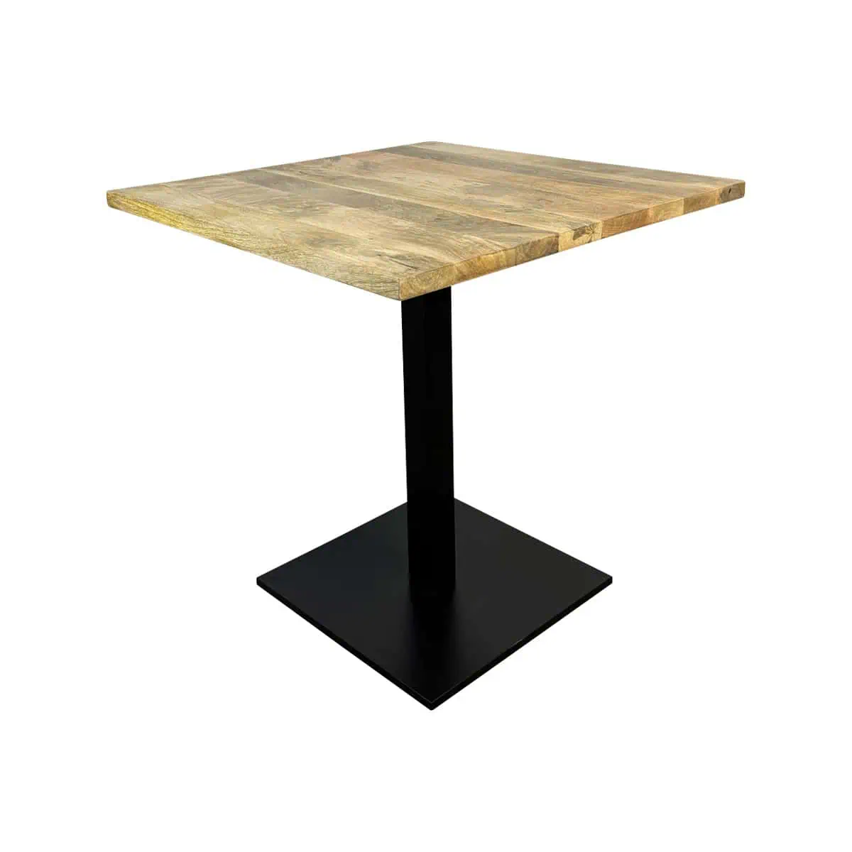 Super-Seat | The Hospitality Tables mango wood top with black base 120x70cm | Square table with mango wood top, black metal base, natural finish. | Hospitality Furniture