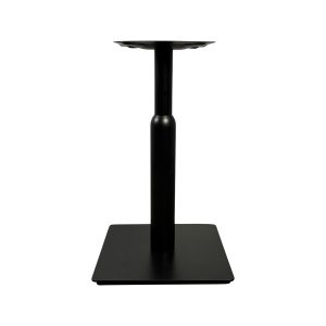Super-Seat | Black metal table leg, square base, round plate; matches vintage wooden chairs. | Hospitality Furniture